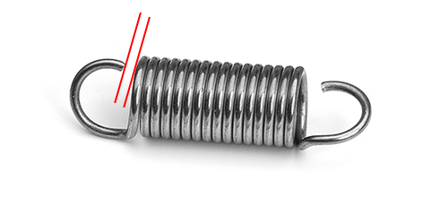 extension spring hook opening